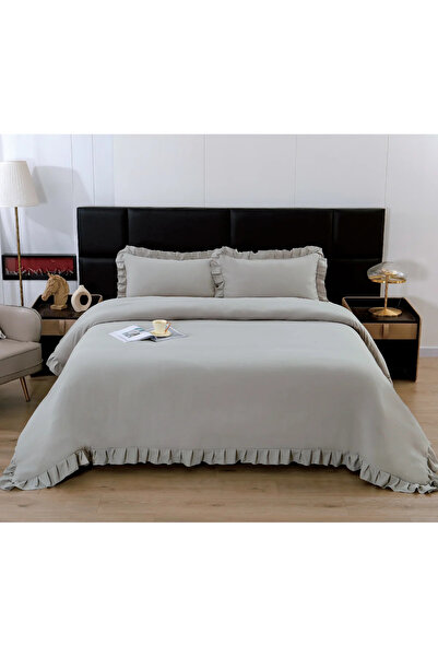 Alhabib bedding Charm Summer Duvet Cover Set Without Filler Double Gray 6 Pieces