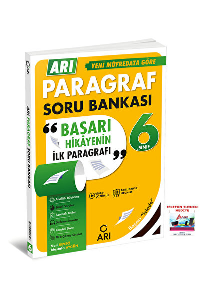 Arı Yayıncılık 2025-2026 6. Sınıf Paragraf Soru Bankası Başarı Hikayenin İlk ...