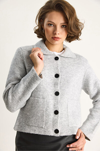 Bianco Lucci Women's Cardigan with Pockets 20251054