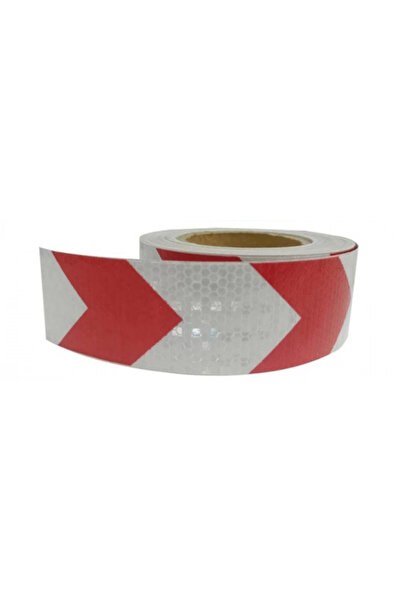 Led Light Alex Reflective tape white with red arrow roll 25 m x 5 cm