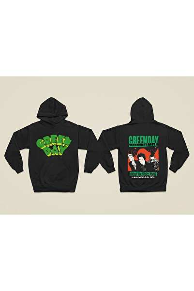 MAGORS سترة روك قطنية مطبوعة بأكمام طويلة وقلنسوة بثلاثة خيوط من GREEN DAY