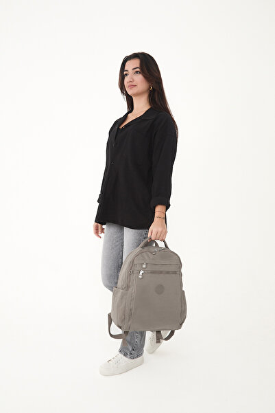 Sanmorris Multi-Pocket Women's Backpack Medium Size Daily Hv3059 Mink