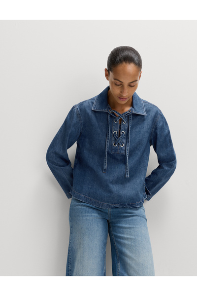 Marks & Spencer Denim Bağlamalı Bluz