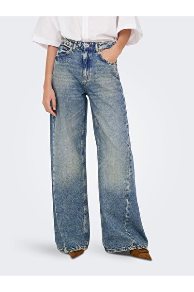 JDY Jeans mit weitem Bein JDYCARINA Hohe Taille Weiter Beinschnitt Jeans