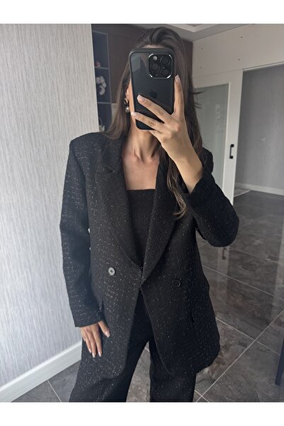 NGU Black Thick Fabric Lined 3-Piece Women's Set – Modern Jacket & Pants & St...