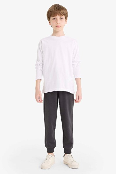 DeFacto K8852 Anthracite Boys' School Jogger Sweatpants with Elastic Waist