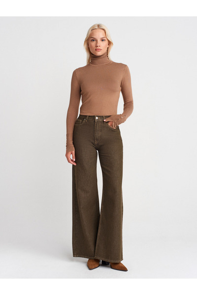 Dilvin 1268 Pulover cu gât roșu - nurcă închisă