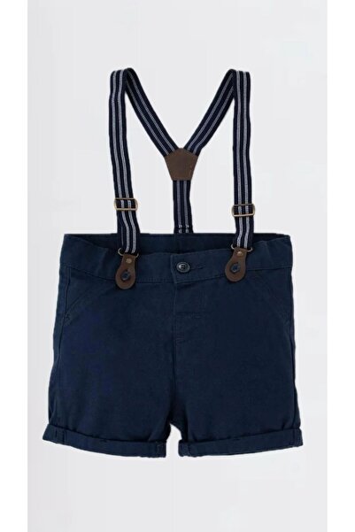 minny max Lacivert Çocuk Askılı Şort