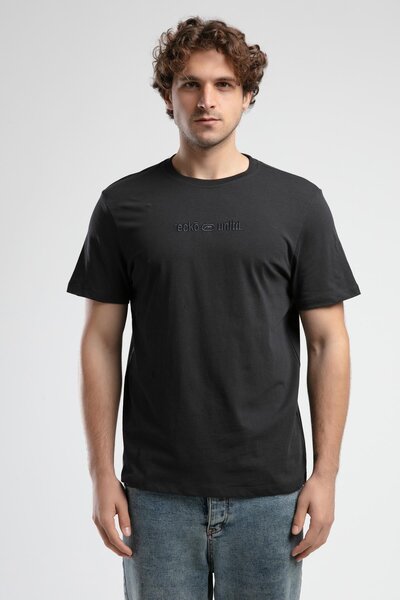 Eckō Unltd. Empire Anthracite Crew Neck Embroidered Standard Fit Men's T-Shirt