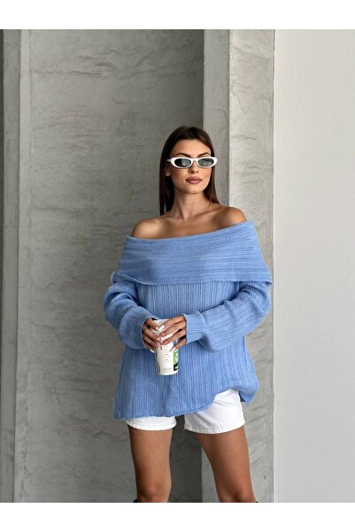 ZF BUTİK Pulover pliat cu umeri expus