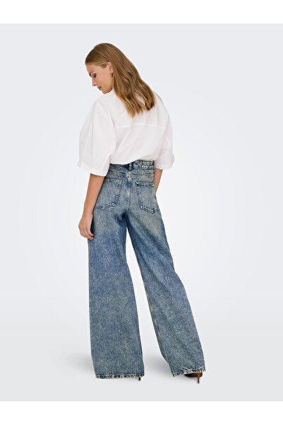 JDY Jeans mit weitem Bein JDYCARINA Hohe Taille Weiter Beinschnitt Jeans