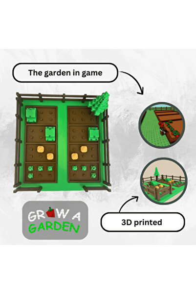 Lulu's Prints Grow a Garden garden set, with lots and fruit crops, Roblox, multicolor, 3D printed