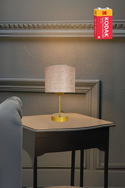 Ömür Avize pablo eskitme gold ayak pilli masa lambası 1 adet