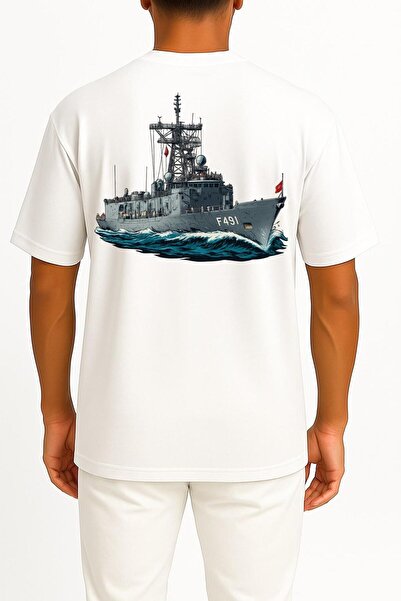 Bahriyeli Collection oversized F491 Tcg Giresun Ναυτικό Σώμα Ναυτικών Μπλουζάκια Unisex με σχέδιο τσέπης και πλάτης