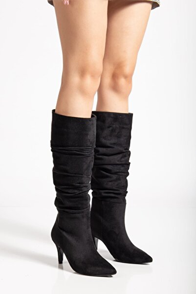 shoespark Körüklü Süet Kadın Çizme