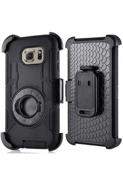 PlusMall جراب متوافق مع هاتف Samsung Galaxy S 7 Edge، جراب خلفي هجين مقاوم لل...
