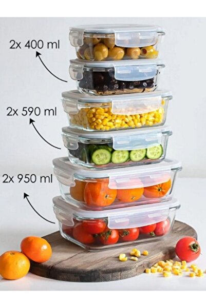 Perodia Set of 2 950 ml Glass Storage Containers Breakfast Glass Storage Set Food Storage Container Food Set Leakproof