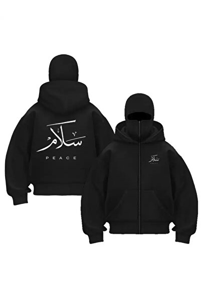 Gofeel Peace Baskılı Kar Maskeli Ninja Unisex Sweatshirt Hırka