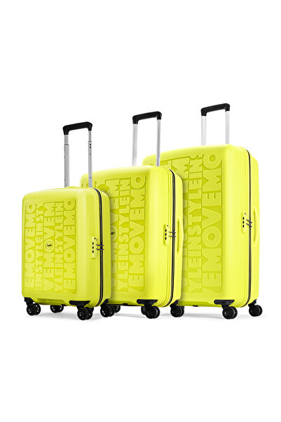 Skybags Play 3 Set Luggage With 8 Spinner Wheels Trolley for Travel, Hardshell Lightweight- Yellow