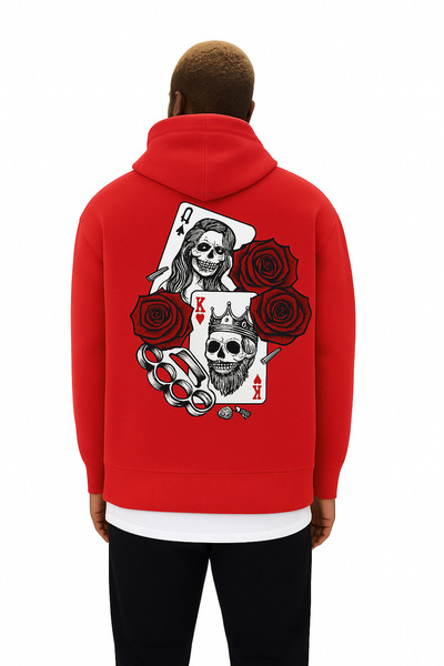 BENROMA 3 Yarn Combed Cotton Printed Oversize Unisex Sweatshirt