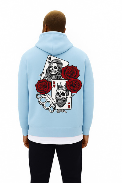 BENROMA 3 Yarn Combed Cotton Printed Oversize Unisex Sweatshirt