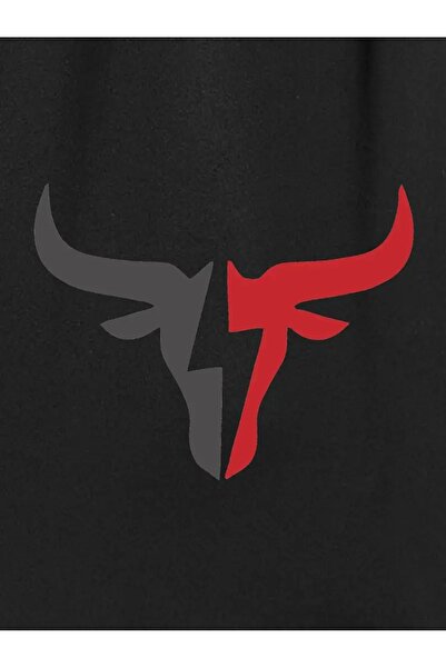 WOODROFFE Ανδρικό παντελόνι Jogger με στάμπα Brave Bull Horn σε κόκκινο γκρι μαύρο χρώμα