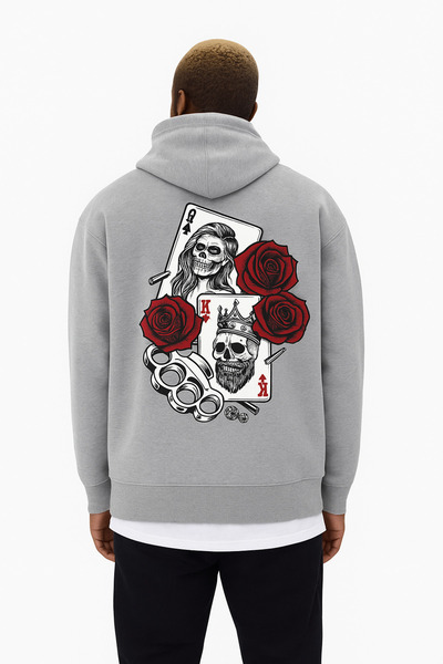 BENROMA 3 Yarn Combed Cotton Printed Oversize Unisex Sweatshirt