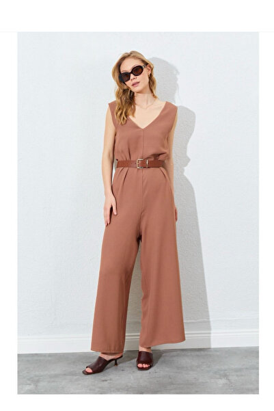 MNC Sırtı Çapraz Bol Kesim Kadın Tulum