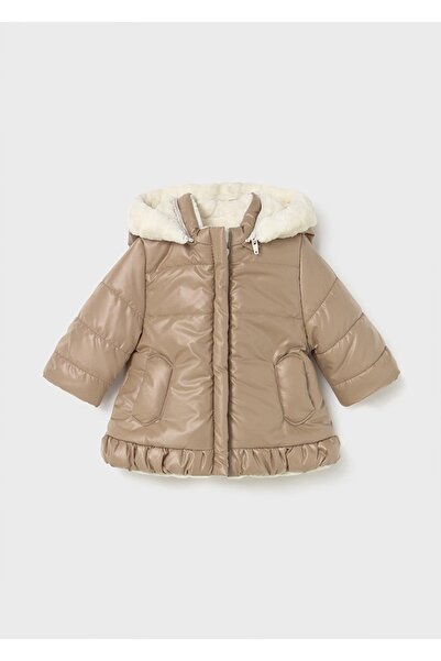 MAYORAL Kışlık Kız Bebek Çift Taraflı Mont - Krem ve Koyu Bej
