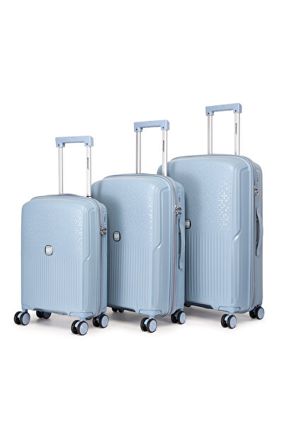 BRITISH TOURISTER 3 Piece Polypropylene Hard Side Spinner Luggage Trolley Set...