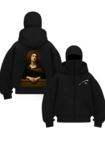 Gofeel سترة كار ماسكي كريسا ليزا ذات اللون الأسود للجنسين مطبوعة كبيرة الحجم