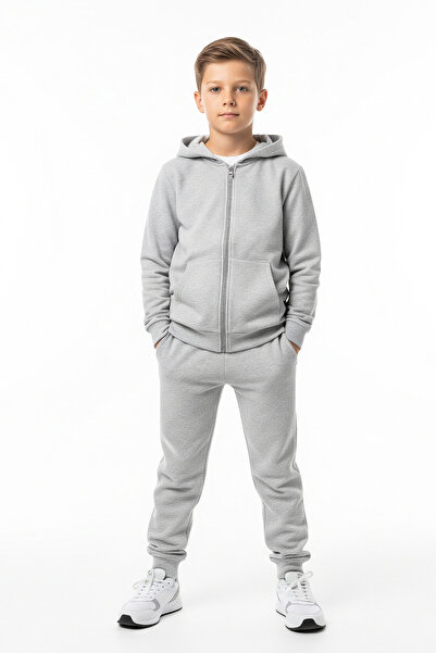 FYK COLLECTİON SET DE TRENING PENTRU BĂIEȚI CU CAPUCĂ, CU FERMETĂ LA FAȚĂ, BĂ...