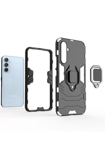 Gtech Armor Ring Back Cover and Case-Friendly Glass Screen Protector Set compatible with Samsung Galaxy A16