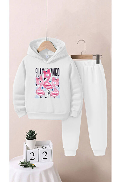 ALİKA Kids Girls/Boys Flamingo Printed Bottom Top Tracksuit Set