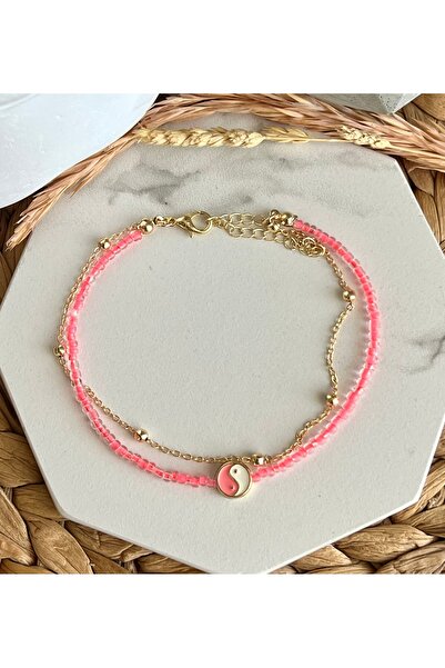 HALHALMILL Pembe Ying Yang İkili Halhal