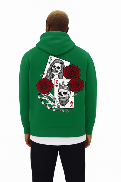 BENROMA 3 Yarn Combed Cotton Printed Oversize Unisex Sweatshirt