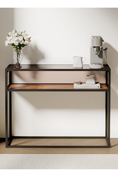 VariFurnx 100*34.5*80cm Console Table 2tier Tempered Glass Top Coffee Corner Display Entryway Table Entrance