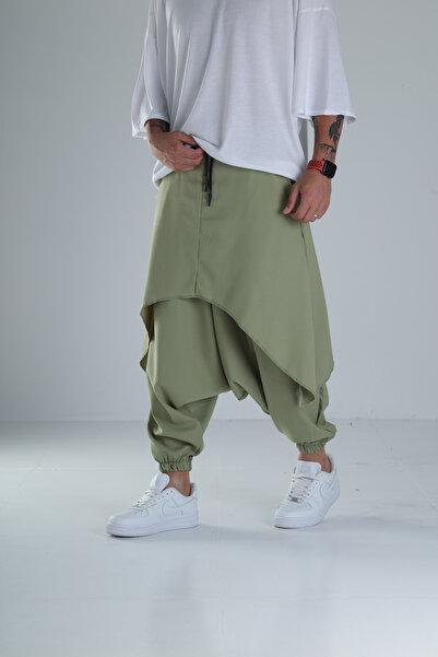 COCOPELLI Men's Khaki Pants Oversize Baggy Samurai