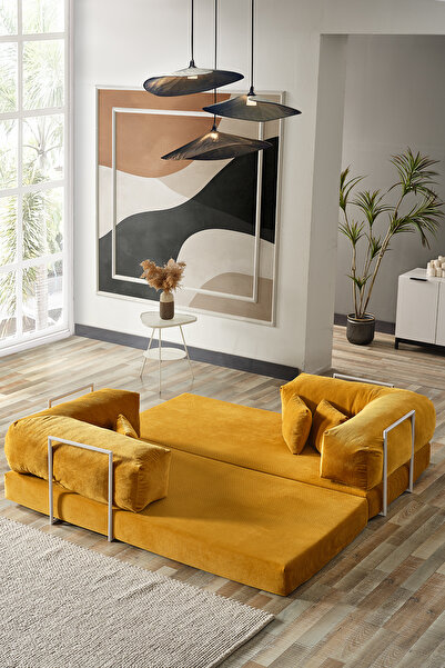 Evdemo Legom Avanos Aktivite Koltuğu Yatak Olabilen Çok Amaçlı Kanepe Koltuk Takımı Hardal