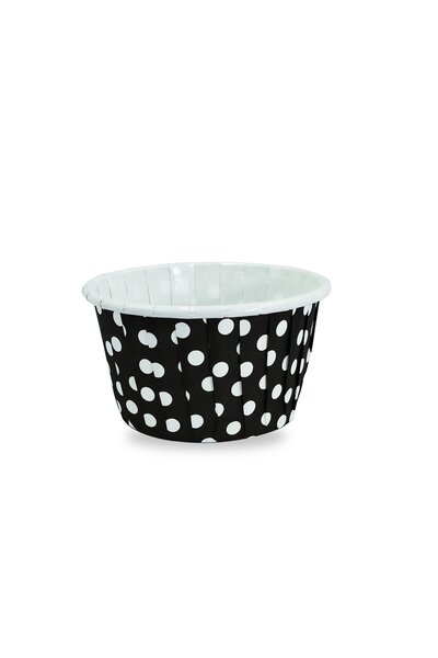 KENT Muffin/Cupcake Cake Mold/Container Capsule, Oven Safe, Air Fryer Compatible, Black Dots 50-Pack