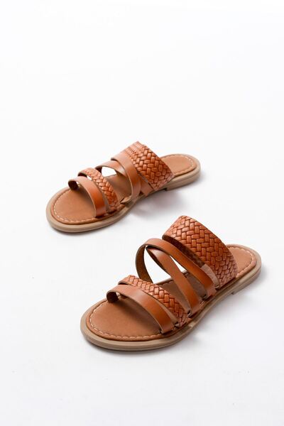 Budi 169-161 Tan Braided Orthopedic Sole Genuine Leather Women's Sandals