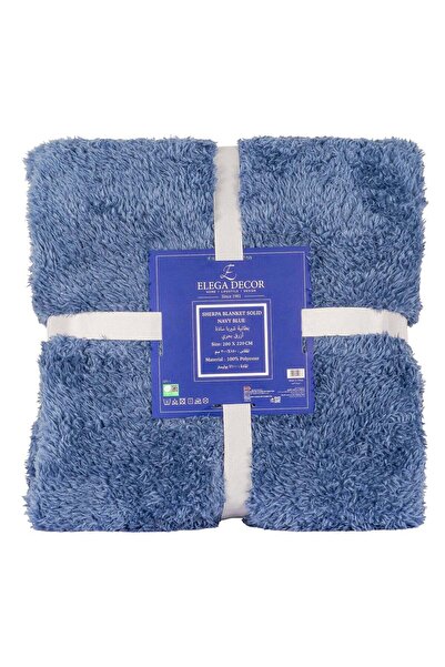 Elega Decor Solid Navy Blue Flannel Blanket – Double (200x220 cm) – Soft & Cozy