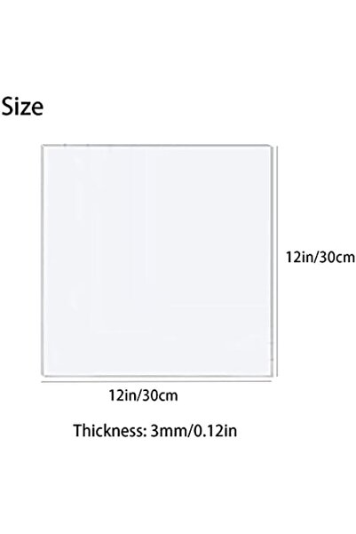 DRERIO Transparent Acrylic Sheets for Crafts, 30 x 30 cm, 3 mm Thick