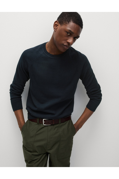 Marks & Spencer Pure Cotton Yuvarlak Yaka Triko Kazak