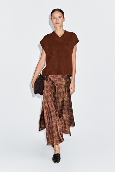 Massimo Dutti Kareli midi etek