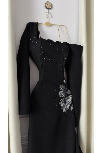lANCERA Luxurious long black evening dress