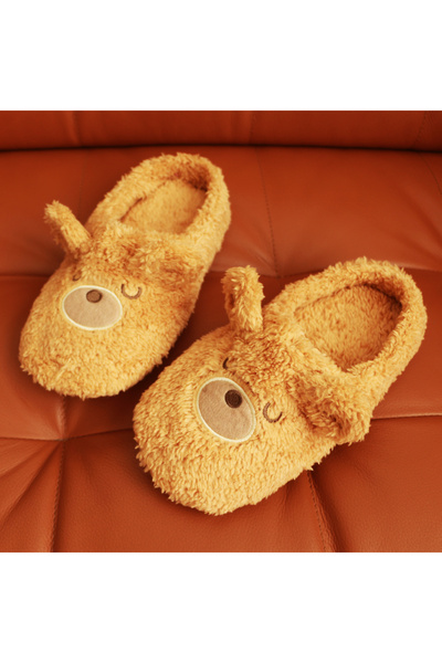OEM Fluffy and comfortable slip-on slippers for women, cute teddy bear pattern, 31508-02