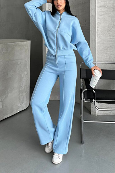 Neşeli Butik γυναικείο βαμβακερό χειμερινό σετ αθλητικών φορμών casual κοπής NBG112