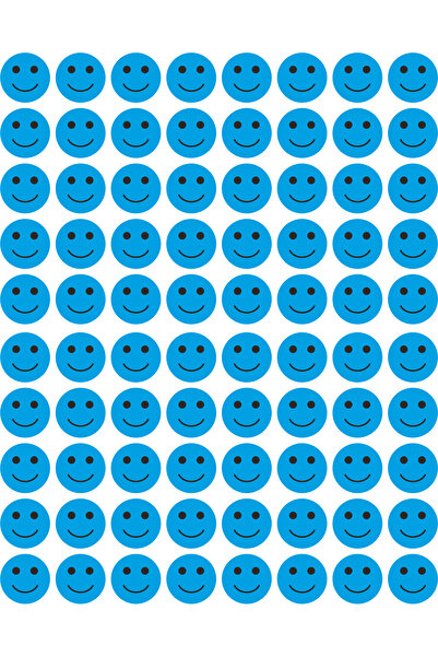 OEM Set 286 stickere din hartie, fete zambitoare, diametru 1.5 cm