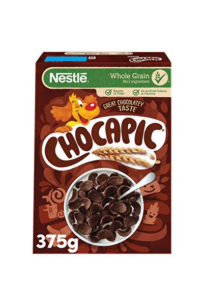 Nestle Chocapic Chocolate Breakfast Cereal 375 g Grain Cereal with Crunchy Texture and Cocoa Taste